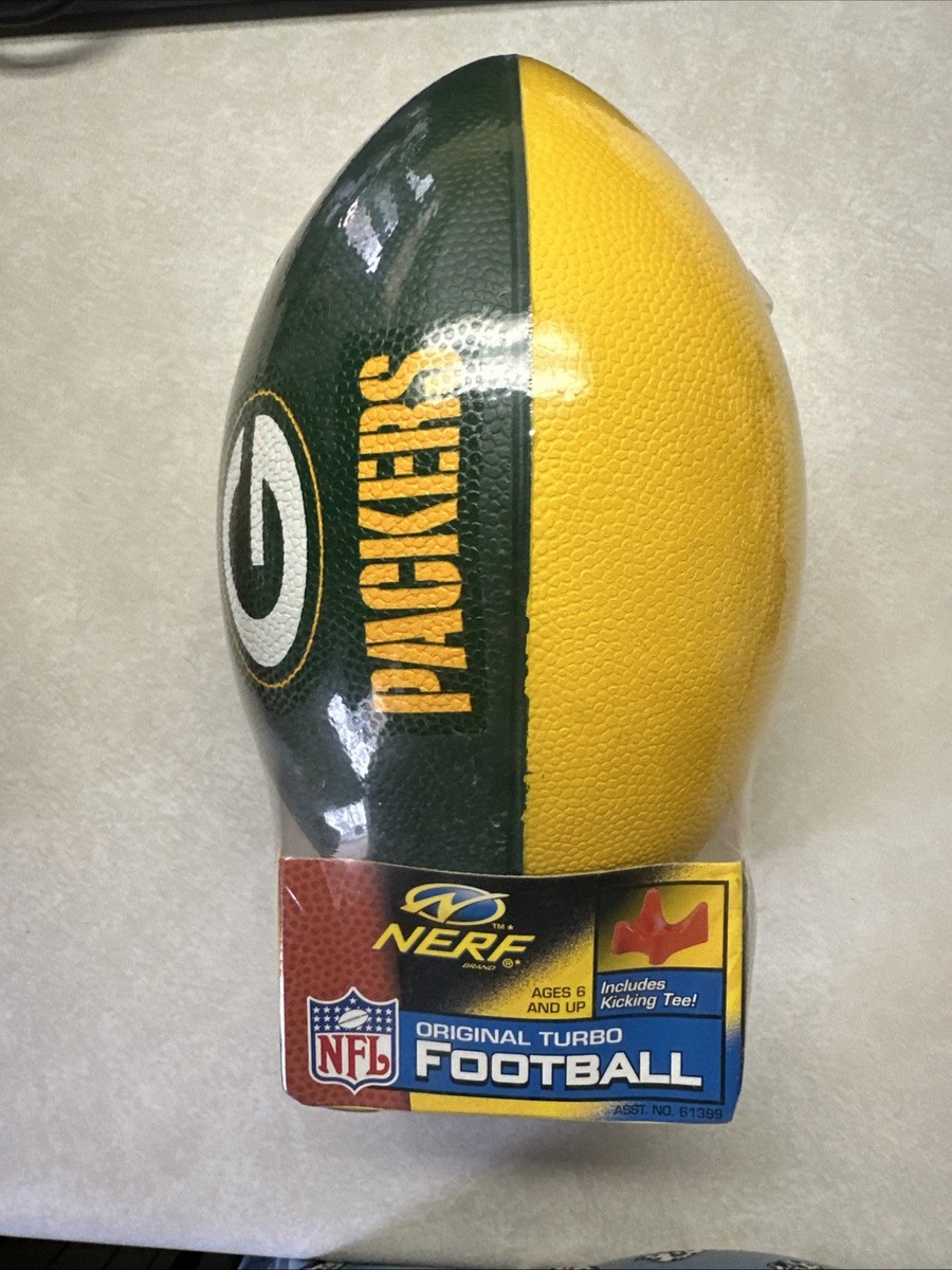 1998 Nerf NFL Packers original turbo football w/ kicking tee NEW