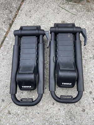 1 Pair - Thule 848 Hull-A-Port XT Kayak Carrier Roof Rack Black (Clamp Style)