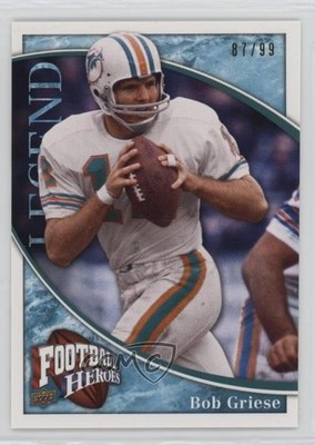 2009 Upper Deck Football Heroes Legend Blue 87/99 Bob Griese #206 HOF 1n93