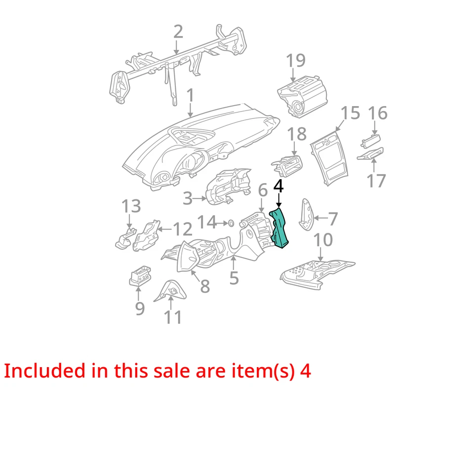 Mercedes C CLASS Coupe Instrument Panel Trim Lower Passenger Side Quartz - Imagem 3 de 4