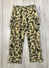Vintage 80's Duxbak Duck Camo Fleece Hunting Cargo Pants Size 34x30