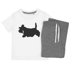 Kinder Nachtwäsche-/Pyjama-Set "Scottish Terrier Silhouette" (KP038046)