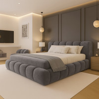 Luxury Cloud Bed Frame – Ultra Comfort Upholstered Fabric Design (UK)