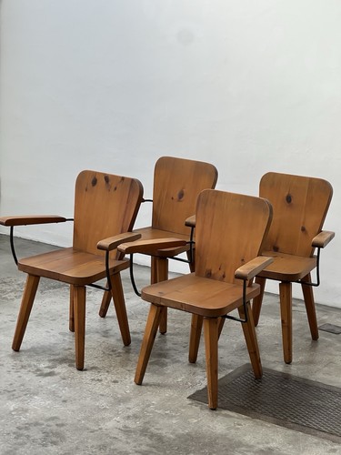 Brutalist Solid Wood Chairs Sculptural Design Perriand Chapo Mid Century - Bild 11 von 12