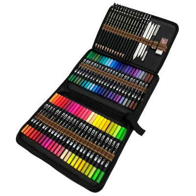 Filzstifte Set Dual Tip Pinsel Fineliner Zeichenset Skizzierstifte 70 Stück