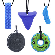 5PCS Sensory Chew Necklaces for Kids with Autism, ADHD, SPD   BPA-Free Silicone