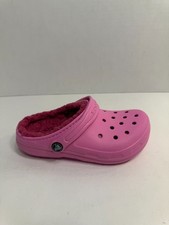 084 Crocs Classic Furry Clog, Pink-US 13 Kids