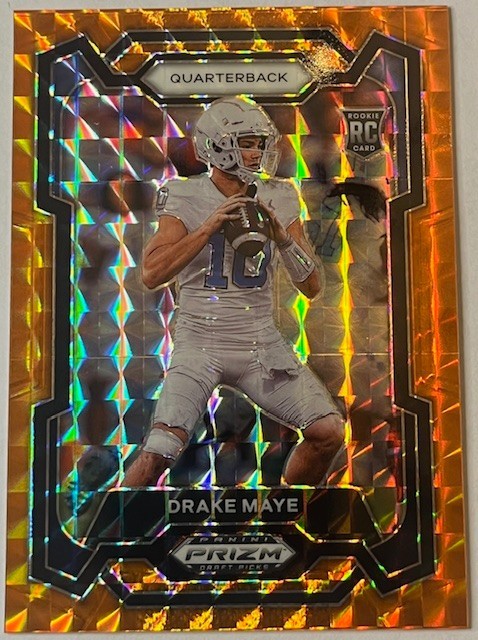 RARE 2024 Drake Maye Prizm Draft picks Orange Finite RC 13/39 Hot Card MVP