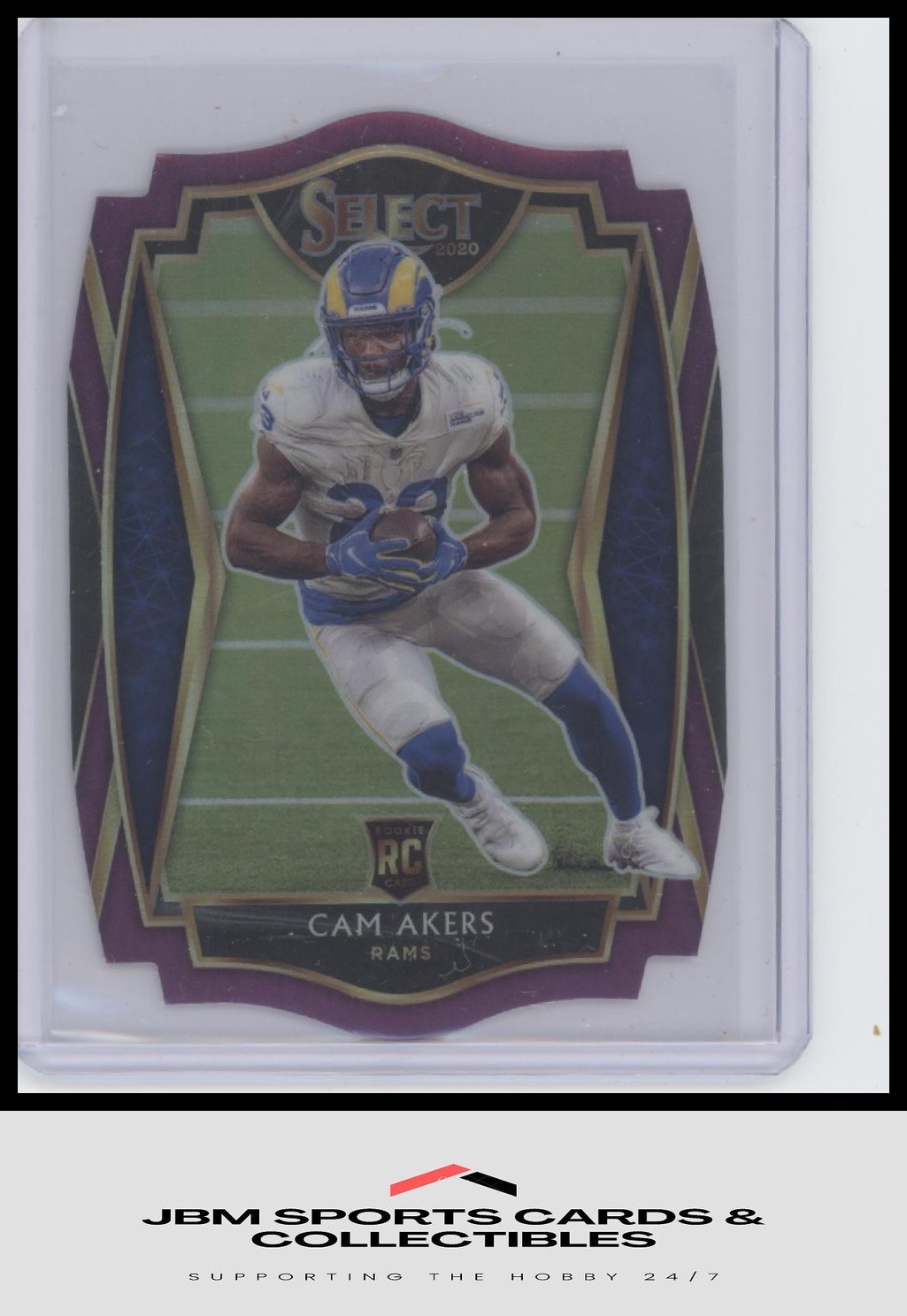 2020 Panini Select #155 Cam Akers Purple Prizm Die Cut RC