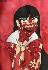 “Vampirella” original horror illustration on paper size A5