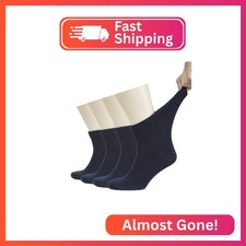 Hugh Ugoli Men's Cotton Diabetic Ankle Socks, Wide, Thin, Loose Fit and Stretchy