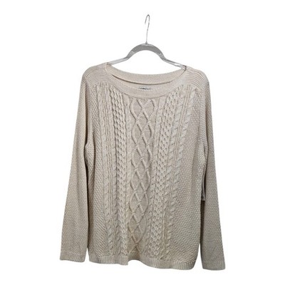Croft & Barrow NWT Womens Petite XL Cable Knit Sweater Boat Neck