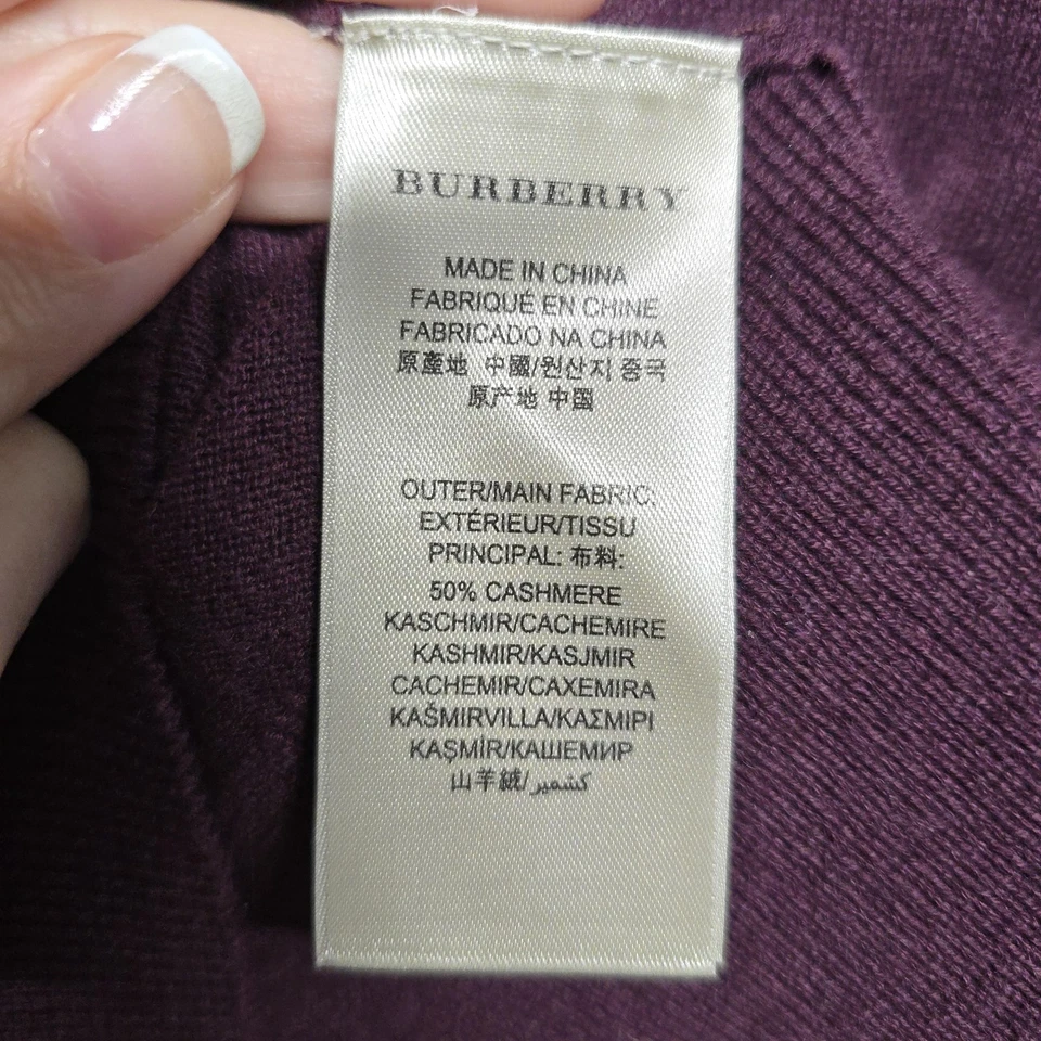 Burberry Brit свитер мужской размер большой фиолетовый Crewneck кашемир хлопок пуловер - Изображение 4 из 4