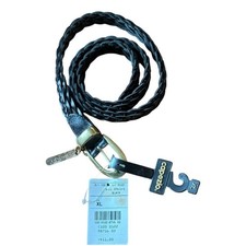 VTG Capezio Black Braided Genuine Leather Belt XL Argentina Brass Buckle NWT