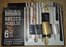 Liquitex Basics Acrylic Paint Metallic  Iridescent Colours Set 6 x 22ml