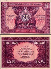 French Indo-China 20 Cents, 1942 ND, P-90, UNC