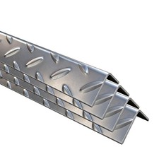 Diamond Plate Angle, Stainless Steel Corner Guard 2 x 2 x 48 inch, Metal Stai...