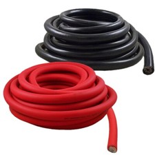 1/0 Gauge 50ft Total High-Performance Amplifier Power/Ground Cable Red/Black 