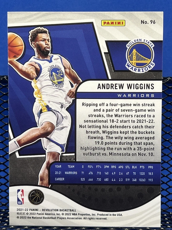2021-22 Panini Revolution ANDREW WIGGINS Base 96 Golden State Warriors - Image 2 of 2