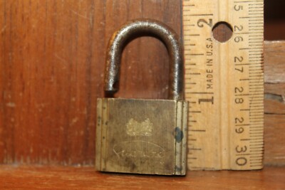 Vintage Brass DM Suprame Padlock Lock no Key