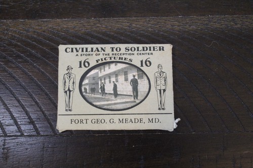 WWII Civilian to Soldier Ft. Meade Reception Center Mini Postcard Set of 16 3"