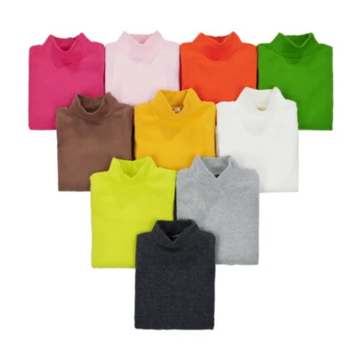 ELEGANCE1234 KIDS BOY/GIRLS COTTON POLO NECK JUMPER ROLLNECK LONG SLEEVED TOPS 3-17 YRS(3216)