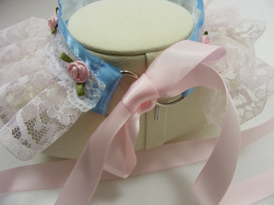 SISSY KITTEN PINK LACE CHOKER DDLG OPT BELL KAWAII LOLITA FANCY DRESS COSPLAY  - Image 4 of 4