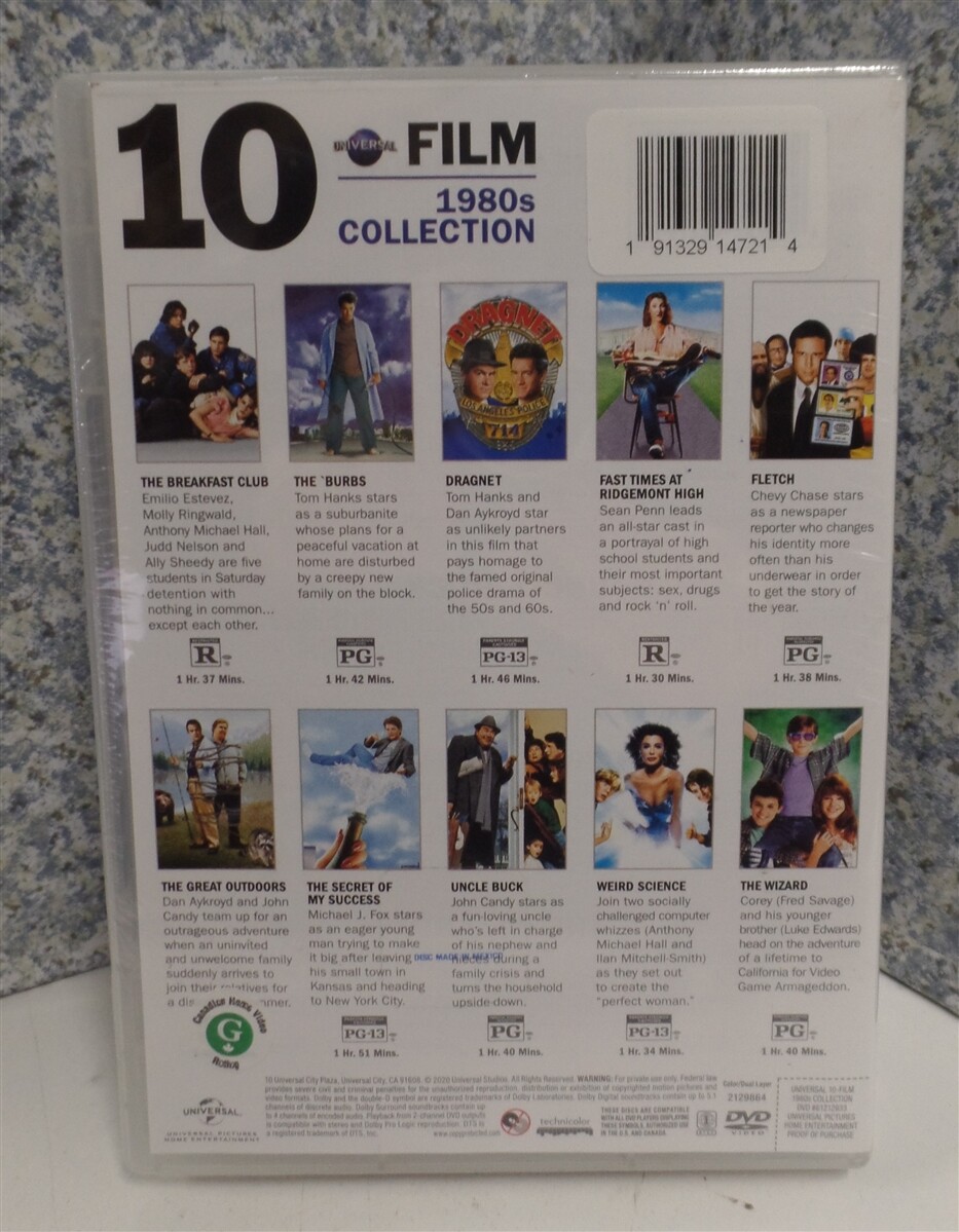 DVD 10 Film 1980s Collection Universal Fletch Weird Science