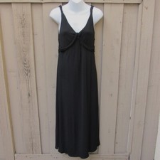 Ann Taylor Loft  Midi Dress 8 Black Rayon Knit Sleeveless