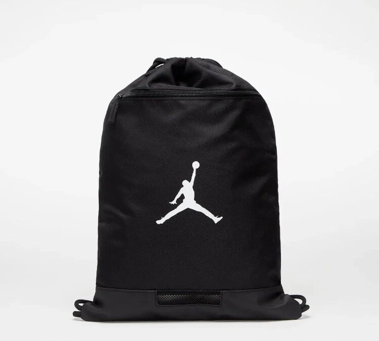 Nike Jordan Jumpman Gym Sack Bag Drawstring Backpack Black White