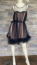 Fashion Nova Black Mesh Romantic Tulle Dress Women's size S Mini Party Cocktail
