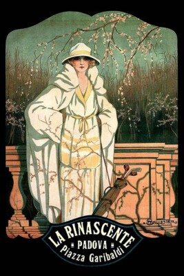 Poster Vintage La Rinascente, Reproduction 50x70 Cm, Affiche Publicitaire Mode