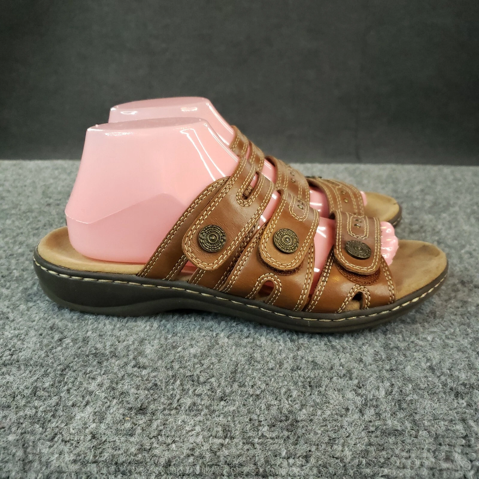 Sandali Clarks Laurieann donna taglia 9 5 pelle marrone cinturino comodi