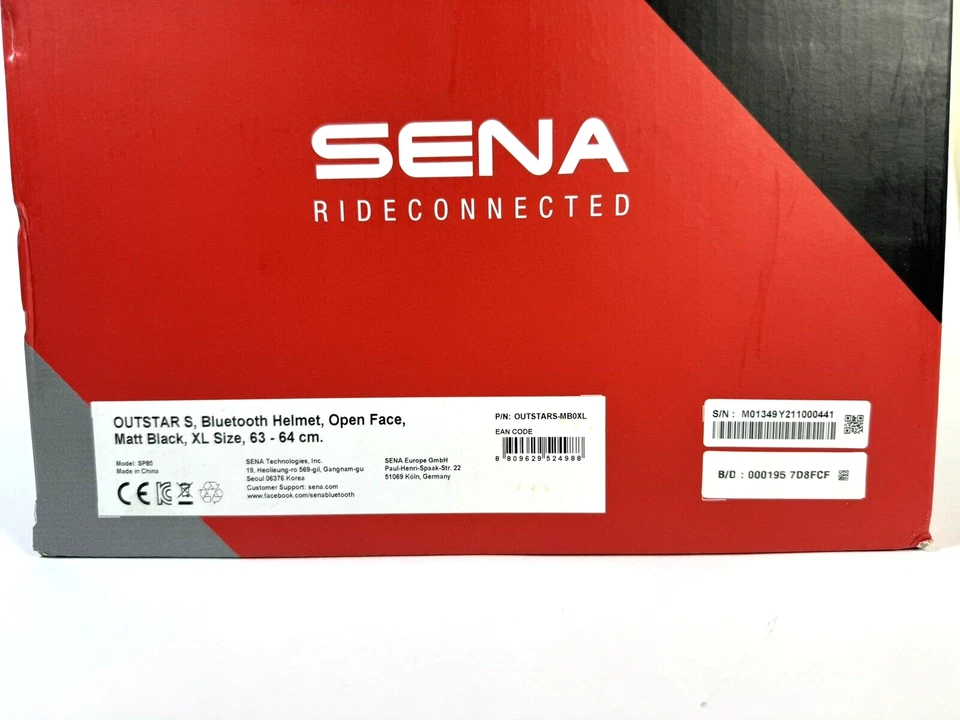 SENA Jethelm OUTSTAR S schwarz matt Bluetooth 5 Headset HD-Intercom Gr. XL 63/64 - Bild 3 von 4