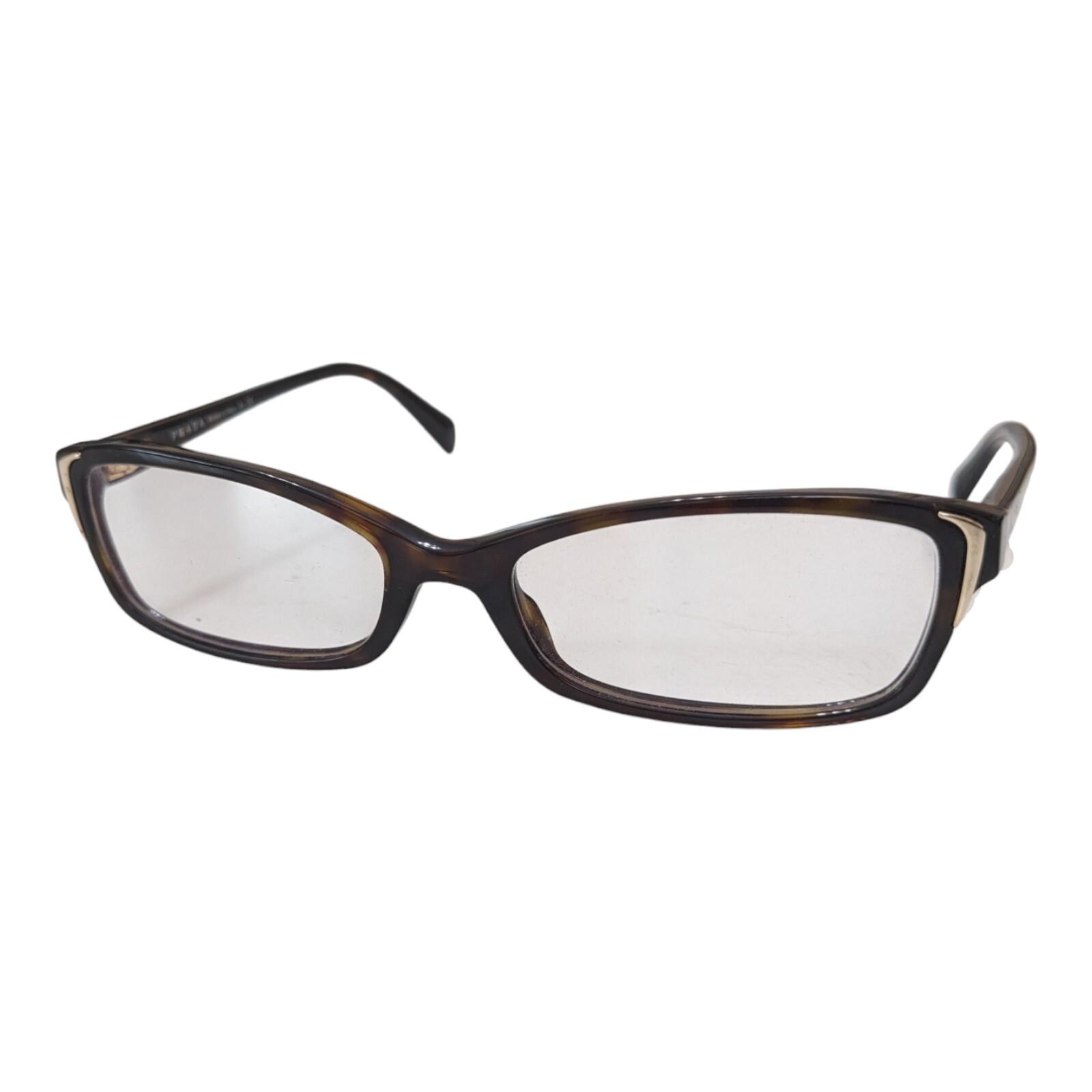 Prada VPR12O Brown Tortoise Eyeglass Frames Authentic Italian Made 2AU-1O1