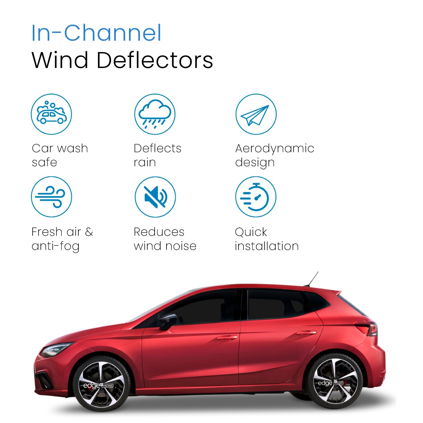 SEAT MK5 KJ 2017onwards 5 Door Hatchback Wind Deflectors 4pc