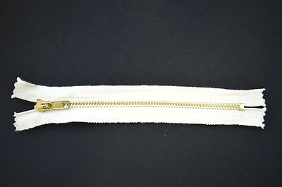 5 X ECRU MESSING JEANS REISSVERSCHLUSS STRAPAZIERFÄHIG GESCHLOSSENES ENDE 18cm/7'' NUMMER 5ER PACKUNG