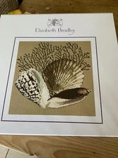 Elizabeth Bradley Needlepoint Kit Seashell Some Stitching Done