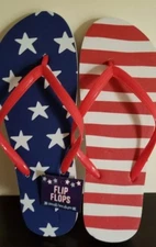 IQ Accessories ~ Flip Flops ~ Stars & Stripes ~ Size Small/Medium (S/M)