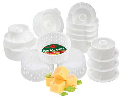 Cheese Making Kit Beginners - 6 pcs Cheese Mold with a Follower Piston + 3 pc...
