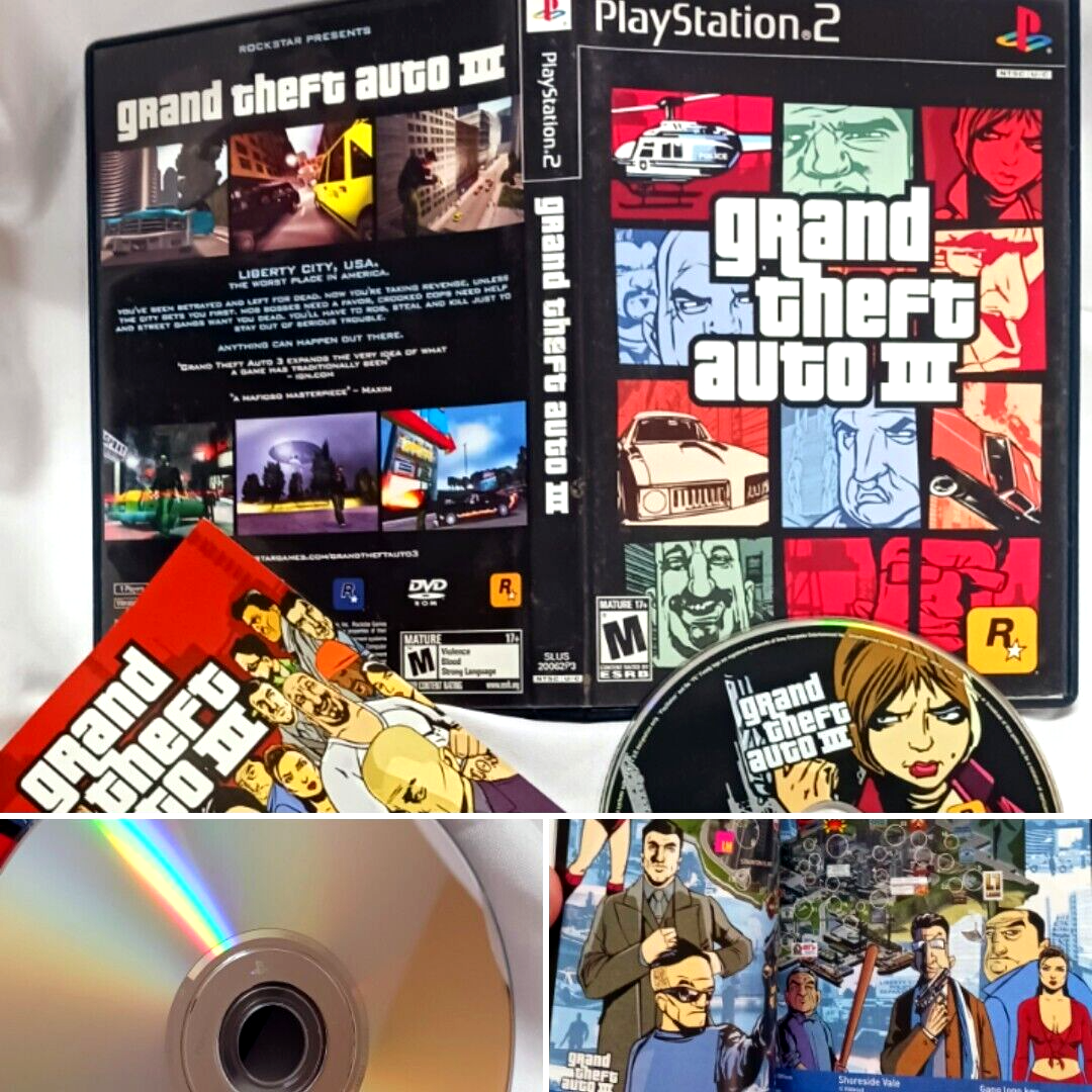GTA 3 III - Sony Playstation 2 PS2 - PAL - avec notice et carte - tbe