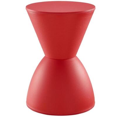 Modway Haste 17'' Modern Polypropylene Plastic Storage Stool in Red