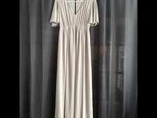 Show Me Your Mumu Dove Grey Emily Empire Maxi Dress Formal Gown / Bridesmaid S