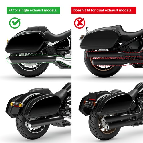 Gloss Black Saddlebags Saddle Bags Fit For Harley Street Bob Low Rider S/ST 2025 - Picture 5 of 20
