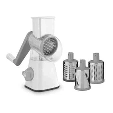 Eternal Living Rotary Grater Slicer Shredder w/ 3 Blades Suction Base BPA-Free