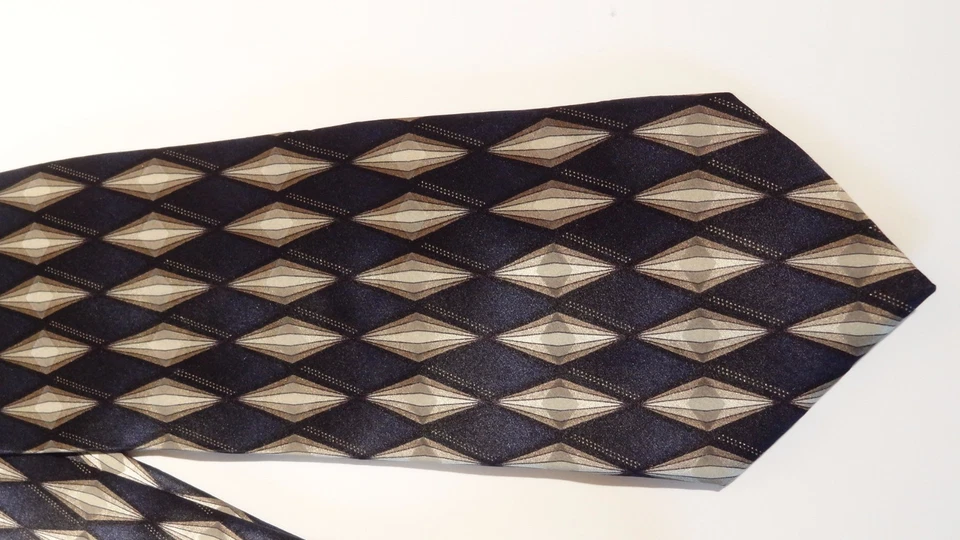 Corbata Giorgio Brutini clásica azul diamante 100 % seda Foto 4 de 4