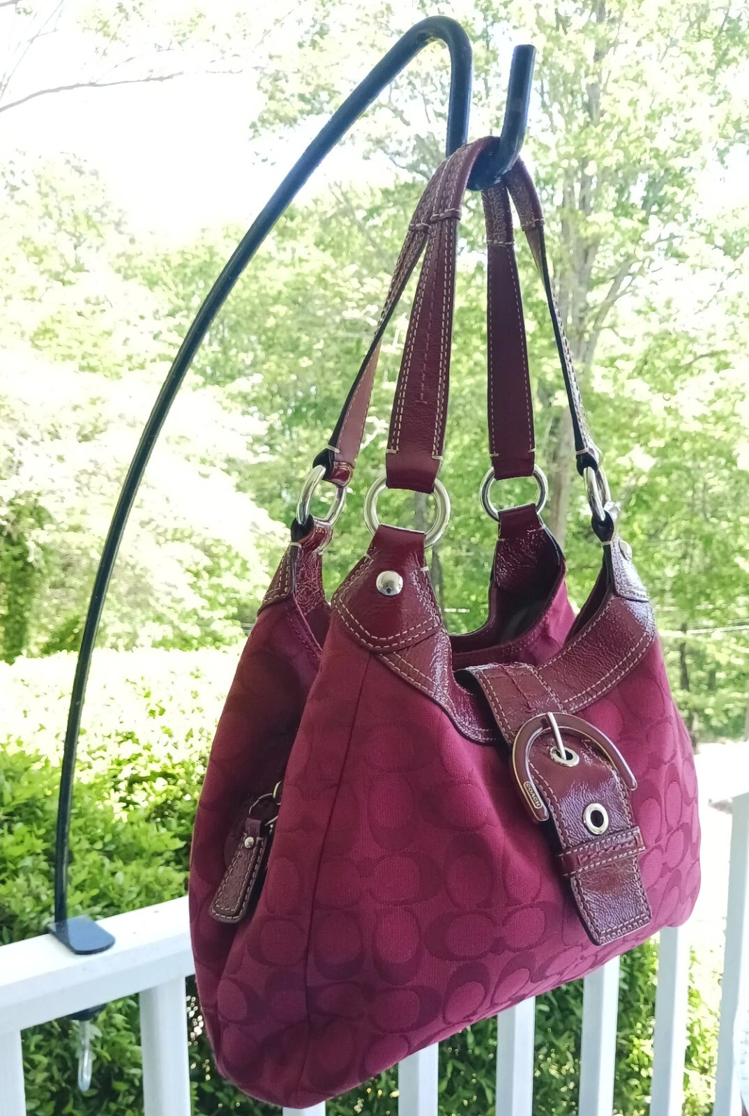 COACH F17094 MEDIO VINTAGE LYNN SOHO ROSSO CILIEGIA FIRMA C TELA HOBO