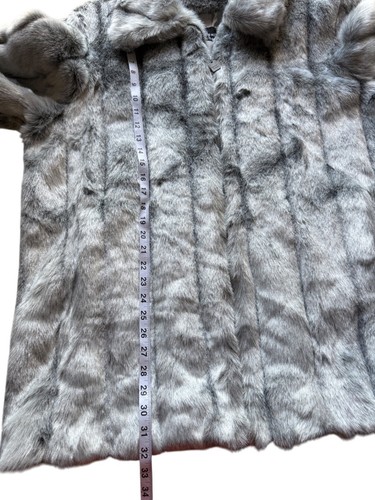 Dennis Basso Womens 1X Faux Fur Coat Mink Silver Gray USA Mob Wife - Picture 6 of 10