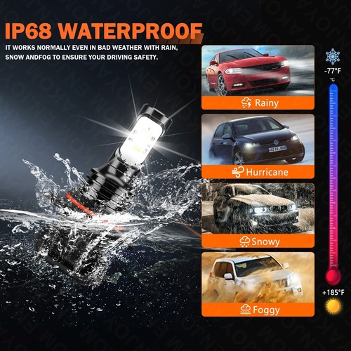 4Pcs LED Headlight Bulbs Fog Light kit 6000K white For Toyota Echo 2003-2005 - Foto 5 di 12