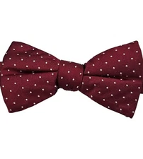 RYAN SEACREST Silk DESIGNER Bow Tie Red Polka Dot W:2.5" EUC 